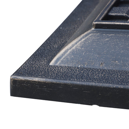 Outsunny 9kg Square Garden Parasol Base Holder Resin Outdoor Market Umbrella Stand with Adjustable Coupler, Bronze 