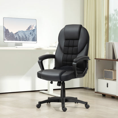HOMCOM Faux Leather Office Chair - Black 