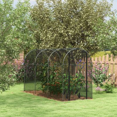 Outsunny 360 x 120cm Mini Polytunnel Greenhouse, Black 