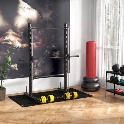 HOMCOM Adjustable Squat Rack, with Pull Up Bar, Barbell Bar for Home Gym 