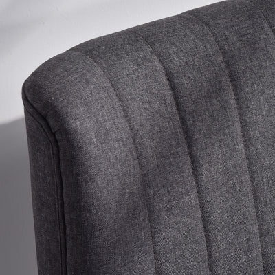 HOMCOM Modern Double Seat Sofa Loveseat Couch 2 Seater Compact Sofa Padded Linen Wood Leg Dark Grey 