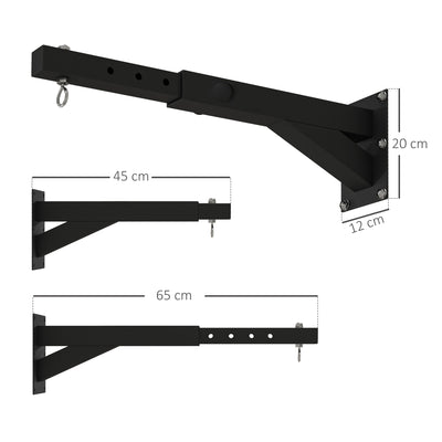 SPORTNOW Punch Bag Wall Bracket, 5-Length Adjustable Boxing Bag Bracket for Kickboxing, Muay Thai, Punching Training 