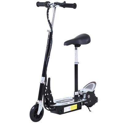 HOMCOM 120W Foldable Powered Scooters with 24V Rechargeable Battery, Adjustable Ride on Toy (Black) 
