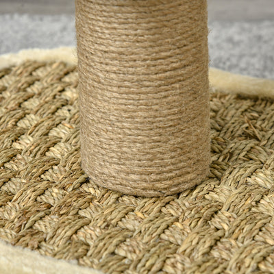 PawHut 56cm Cat Tree for Indoor Cats, with Scratching Post, Tunnel, Toy Ball - Beige 