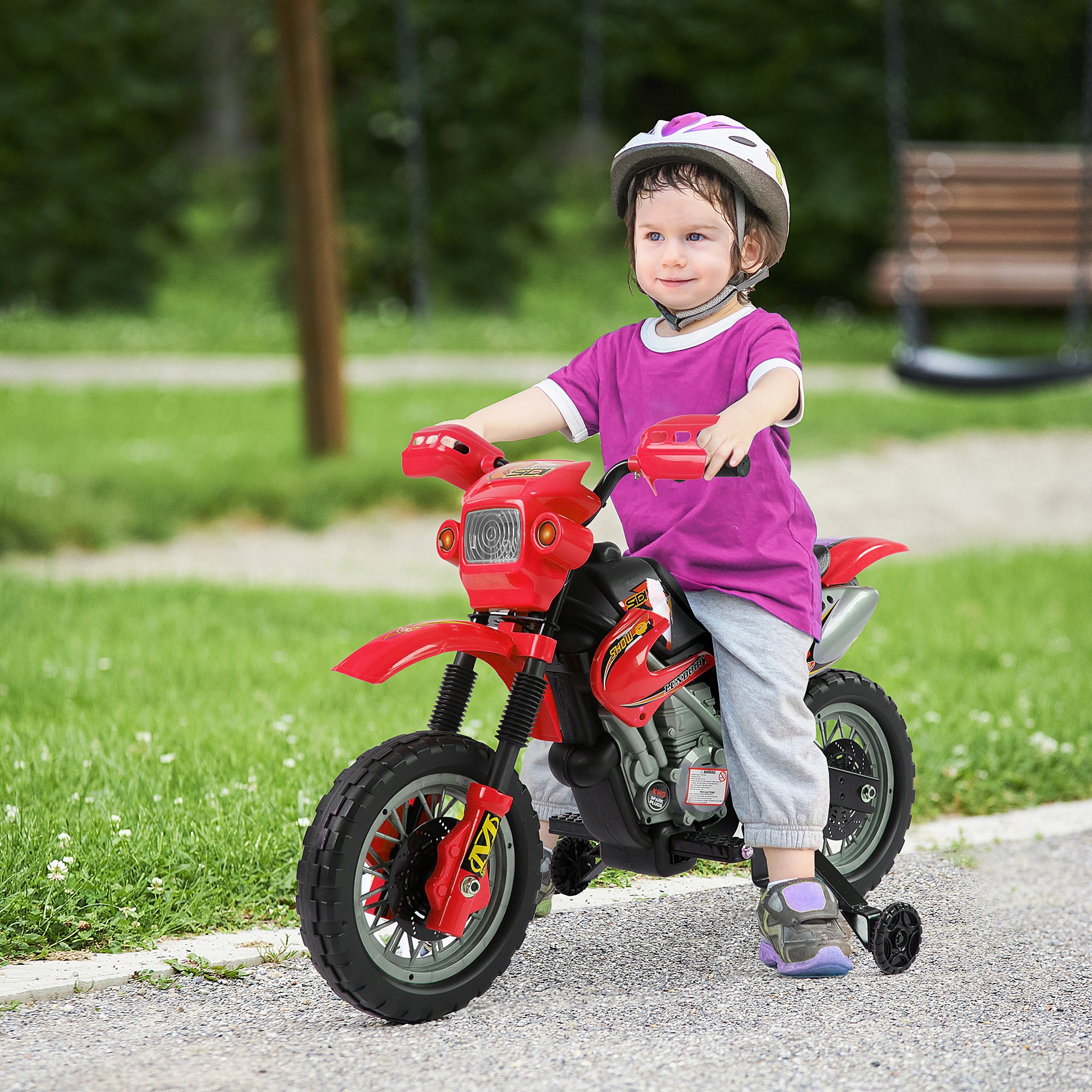 HOMCOM 6V Kids Child Electric Motorbike Ride on Motorcycle Scooter Children Toy Gift for 3-6 Years (Red) 