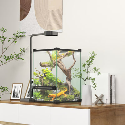 PawHut 12L Vivarium for Lizards, Frogs, Snakes, Turtles, Tortoises w/ Anti-Escape Design, Ventilation 