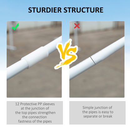 Outsunny 4 m Party Tent Wedding Gazebo Outdoor Waterproof PE Canopy Shade with 6 Removable Side Walls 