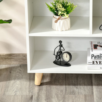 HOMCOM 103cm Bookcase Sideboard 6 Cubes Free Standing Bookshelf Shelves Unit Display Storage Cabinet for Living Room White