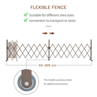 Outsunny Expanding Trellis Fence Freestanding Movable Fence Foldable Garden Screen Panel Aluminium, 405cm x 103.5cm, Dark Brown 