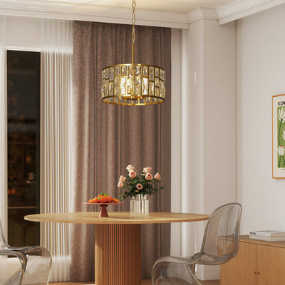 HOMCOM 72 Glass Crystallite Chandelier - Gold-Tone 