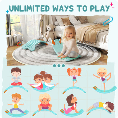 AIYAPLAY Balance Board for Kids Balance Training & Sensory Play, Light Blue 