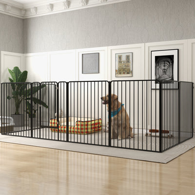 PawHut 100cm 8 Panels Heavy Duty Dog Pen, Pet Playpen for Indoors, Outdoors, Small, Medium, Large Dogs 