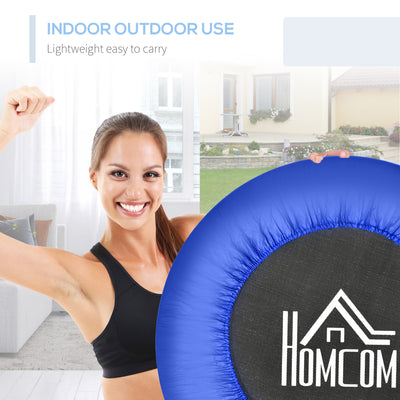 HOMCOM 32" Mini Fitness Trampoline Home Gym Yoga Exercise Rebounder Indoor Outdoor Jumper with Safety Pad, Support Up to 100 KG, Blue and Black 