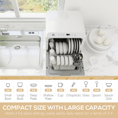 HOMCOM Multi-Program 6L Tabletop Dishwasher 