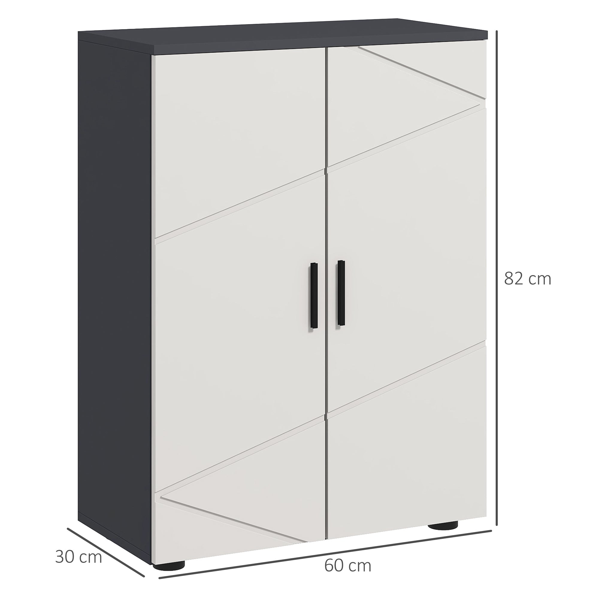 kleankin Small Bathroom Cabinet, Bathroom Storage Cabinet with 2-Doors Cupboard, 2 Adjustable Shelves and Soft Close Mechanism, Grey 
