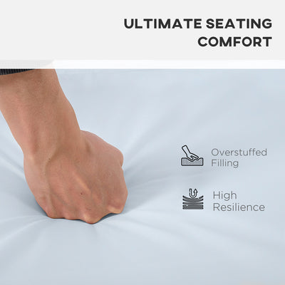 Outsunny 3 PCs Outdoor Seat Cushion for Rattan Furniture, Garden Furniture Cushions, Grey 