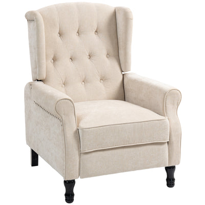 HOMCOM 150° Reclining Vintage Armchair, with footrest - Beige 