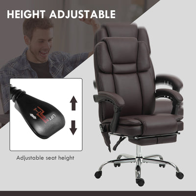 Vinsetto Six Point Vibrating Massage Office Chair - Dark Brown 