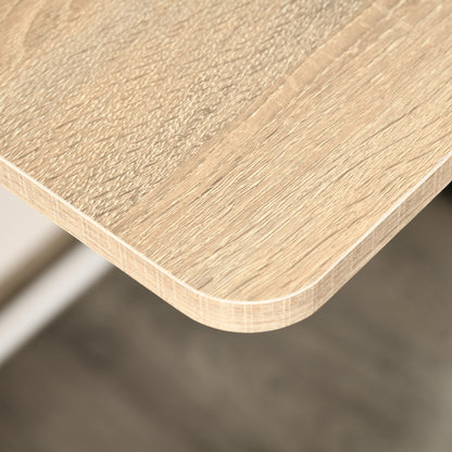 HOMCOM Writing Desk Computer Table Home Office PC Laptop Workstation Storage Shelf 84L x 45W cm White and Oak 