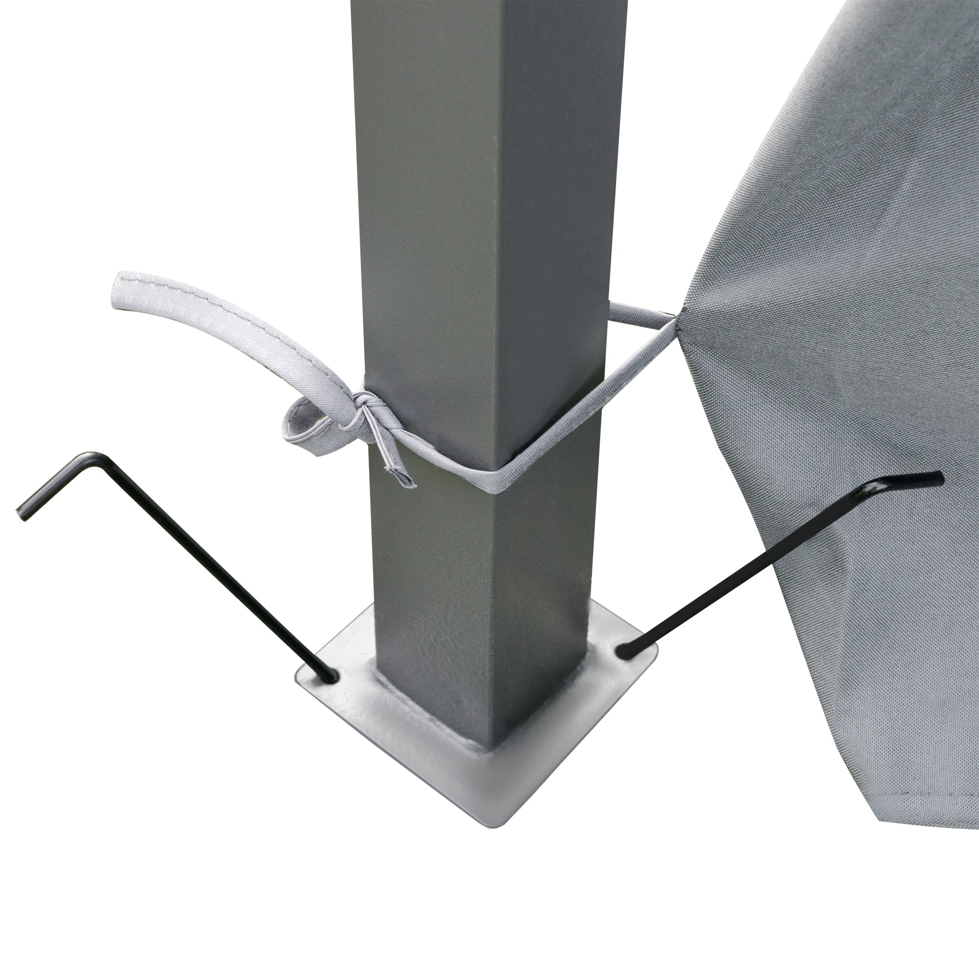 Outsunny 4m x 3(m)Garden Gazebo, Double Roof Outdoor Gazebo Canopy Shelter with Curtains, Solid Steel Frame for Lawn and Deck, Grey 