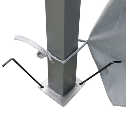 Outsunny 4m x 3(m)Garden Gazebo, Double Roof Outdoor Gazebo Canopy Shelter with Curtains, Solid Steel Frame for Lawn and Deck, Grey 