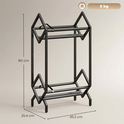 HOMCOM 50 CD Storage Rack, 2-Tier Metal CD Storage Unit, Free Standing, Easy to Assemble, Black 