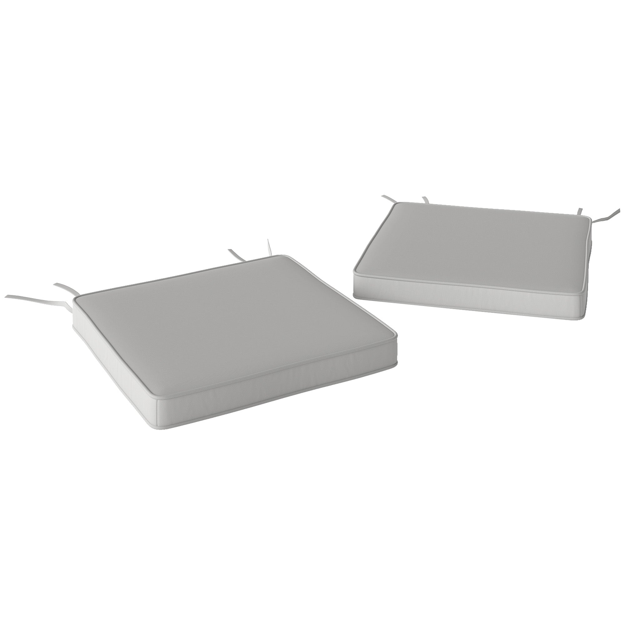 Outsunny Set of 2 Garden Chair Cushions - Light Grey