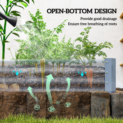 Outsunny 240 x 120cm Galvanised Steel Open Planter - Silver 