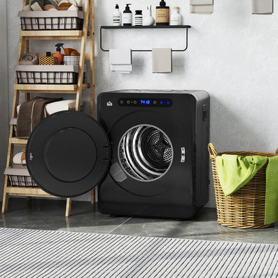 HOMCOM 4kg Compact 40-60℃  Tumble Dryer - Black 