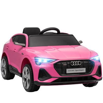 HOMCOM 12V Kids Electric Ride on, Electric Car for Kids with Parental Remote, Music, Lights, Suspension Wheels, Pink 