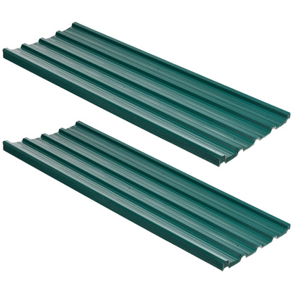 Outsunny Corrugated Roofing Sheets, Pack of 24, Galvanised Metal Roofing Sheets for Greenhouse, Garage, Storage Shed, Carport, 129 x 45cm, Green 