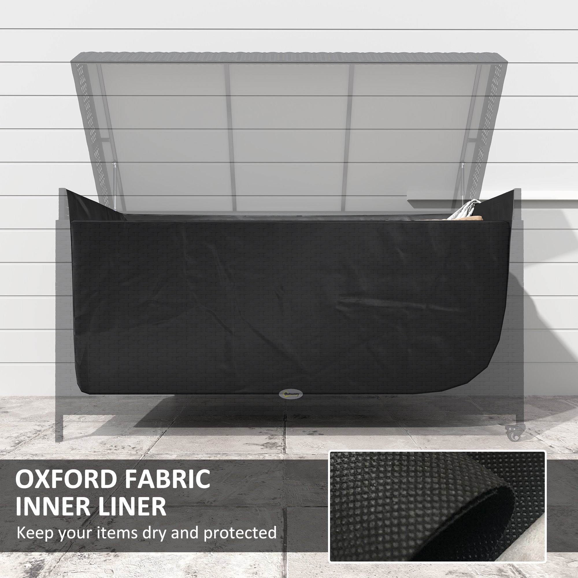 Outsunny 627 L Rattan Storage Box - Dark Grey