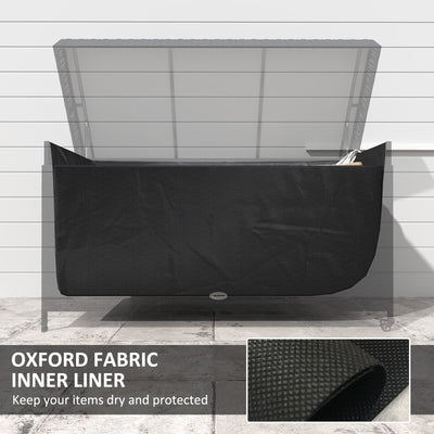 Outsunny 627 L Rattan Storage Box - Dark Grey 