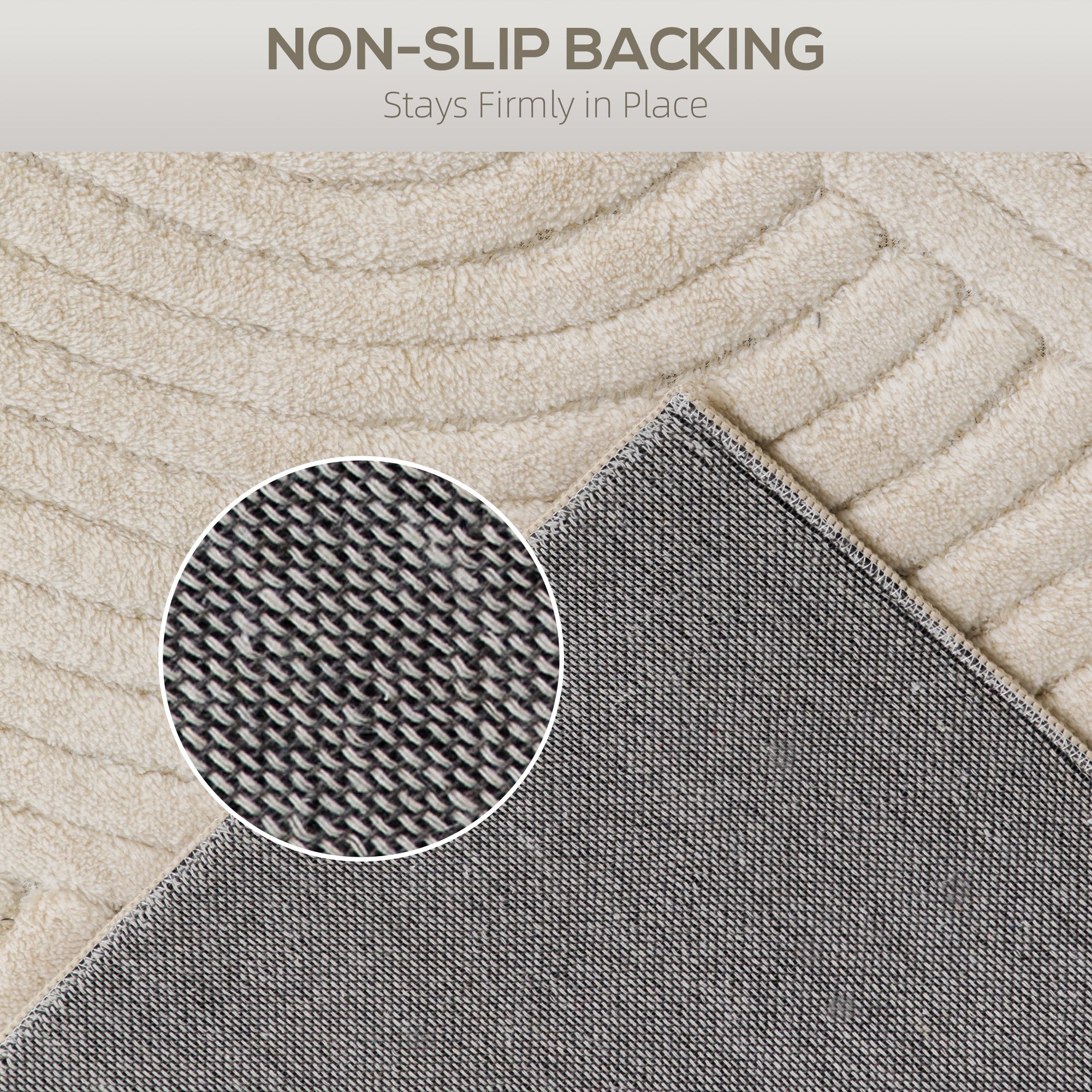 HOMCOM Modern Geometric Rug, Thick Plush, Non-Slip, 160 x 120 cm – Cream, Living Room/Bedroom/Office 