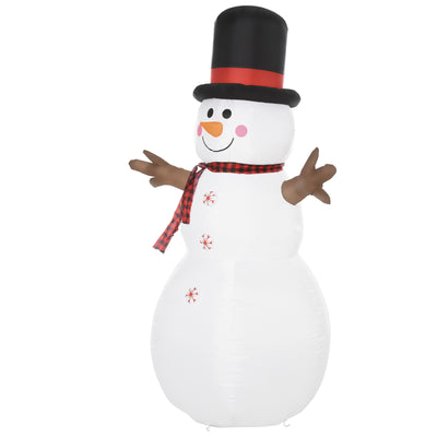 HOMCOM 6ft Giant Inflatable Snowman Christmas Decoration w/ LED Lights Accessories Cute Family Fun Seasonal Outdoor Indoor 