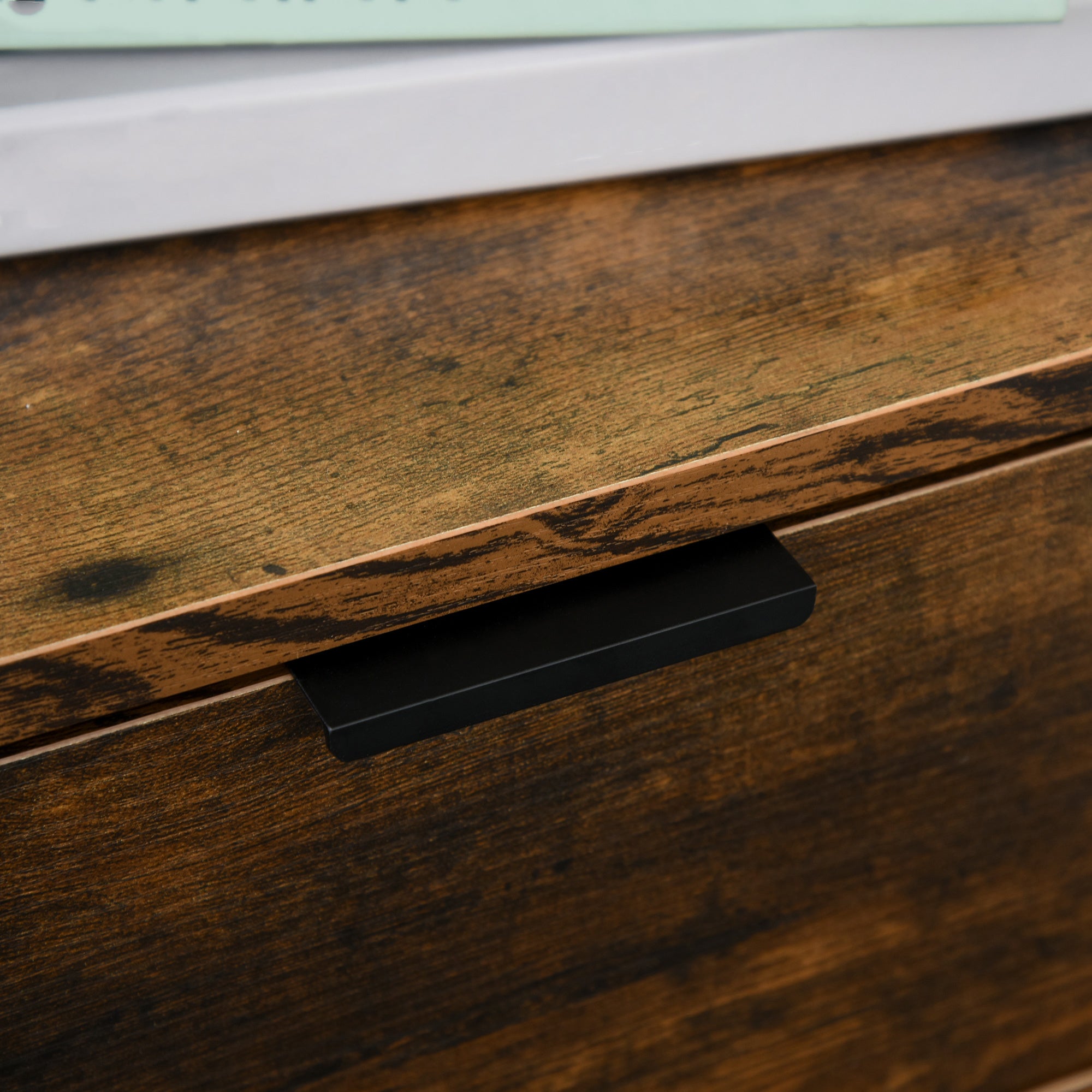 HOMCOM Bedroom Chest of Drawers Set of 2, Industrial 3-Drawer Dresser, Storage Drawers Unit with Metal Frame for Living Room, Rustic Brown