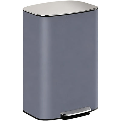 HOMCOM 50L Kitchen Bin with Soft-Close Lid and Stay-Open Function, Stainless Steel Pedal Bin with Removable Inner Bucket, Carry Handle for Kitchen, Office, Home, Grey 