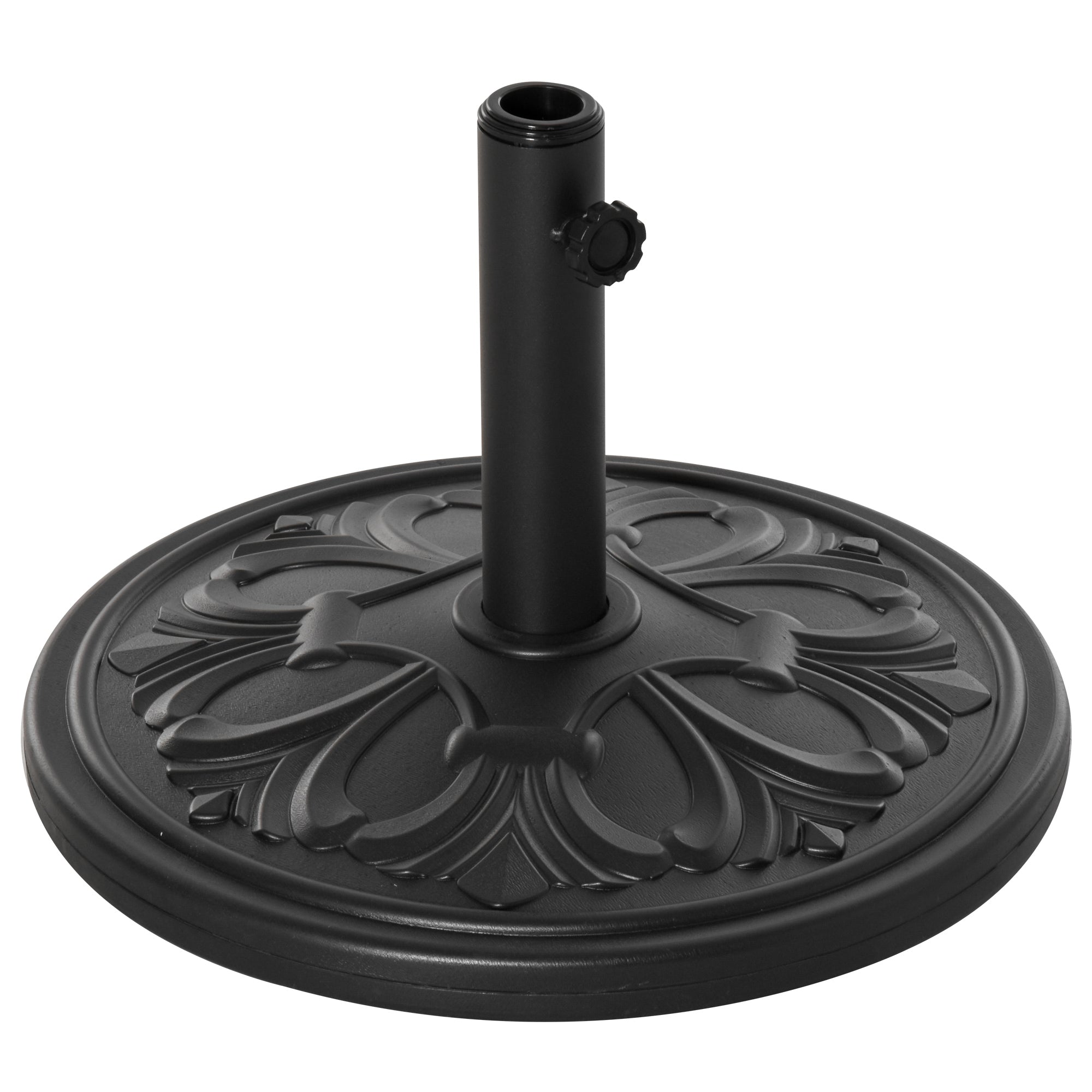 Outsunny 13kg Round Parasol Base Sun Umbrella Weight Stand Holder Patio Outdoor Garden, Black 