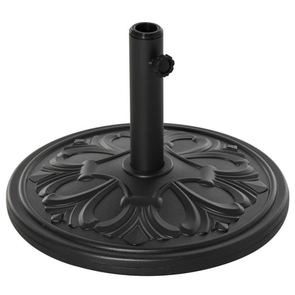 Outsunny 13kg Round Parasol Base Sun Umbrella Weight Stand Holder Patio Outdoor Garden, Black 