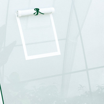 Outsunny Polytunnel Greenhouse with Sandbags, Walk-In Tunnel Green House with 2 Doors and Screen Windows, 1.8 x 1.8 x 2m, White 