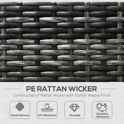 Outsunny 8 Pieces PE Rattan Corner Sofa Set, Outdoor Garden Furniture Set, Patio Wicker Sofa Seater w/ Cushion, Washable Cushion Cover & Tempered Glass Table, Grey 