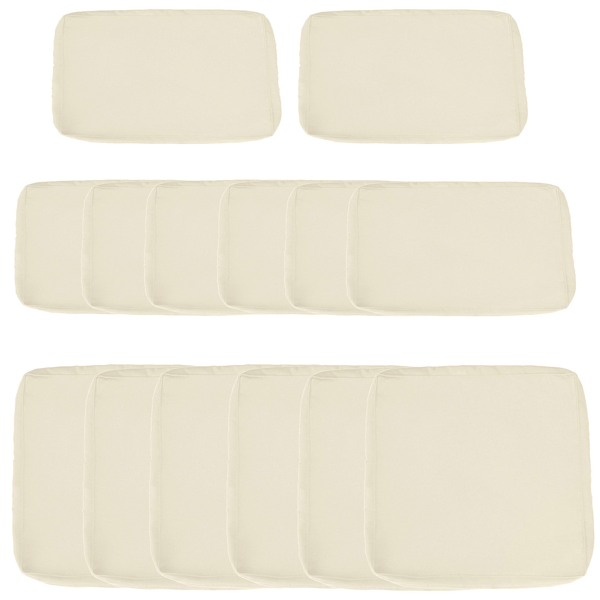 Outsunny Garden Rattan Sofa Cushion Polyester Cover Replacement Outdoor- No Cushion Included Beige 