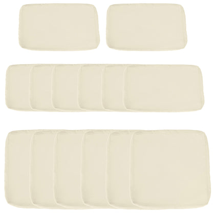 Outsunny Garden Rattan Sofa Cushion Polyester Cover Replacement Outdoor- No Cushion Included Beige 