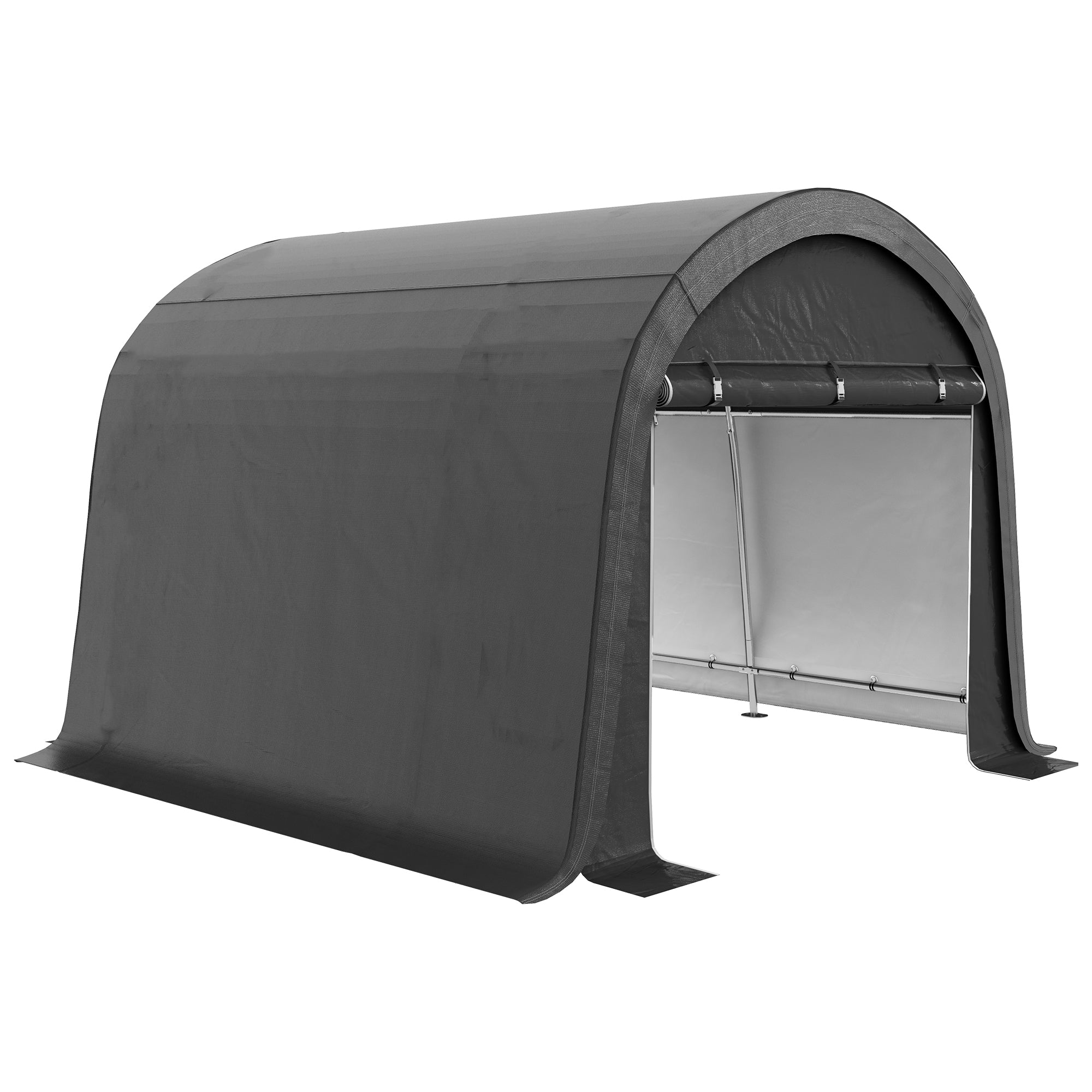 Outsunny 3 x 3(m) Garden Storage Tent, Heavy Duty Outdoor Shed, Waterproof Portable Shed Storage Shelter with Galvanised Steel Frame for Bike, Motorcycle, Garden Tools, Grey 