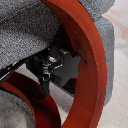 HOMCOM 135\'c2\'b0 Manual Reclining Swivel Chair, with Footrest - Grey