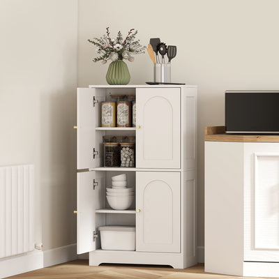 HOMCOM 4-Door Kitchen Storage Cabinet with Adjustable Shelves - White 
