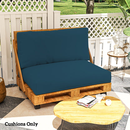 Outsunny 2 Seater Pallet Furniture Cushions Pallet Cushions, UPF20+ 220gsm Fabric, 20 cm Thick Outdoor Seat Pads, Navy Blue 