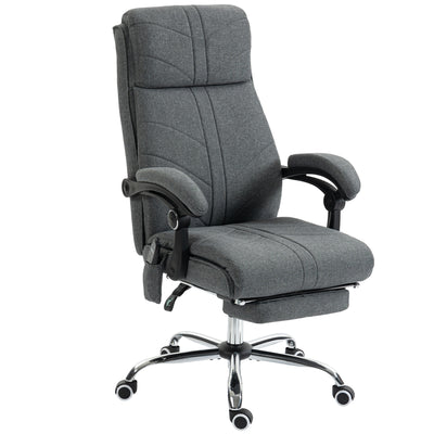 Vinsetto High Back Vibration Massage Office Chair with Footrest, Heated, Grey 