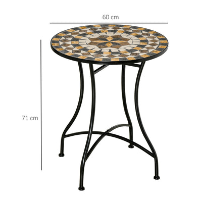 Outsunny \'ce\'a660cm Mosaic Outdoor Patio Table - Grey 