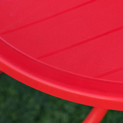 Outsunny Kids Outdoor Table and Chairs Garden Furniture Ladybird Pattern with Removable & Height Adjustable Sun Umbrella, Red 